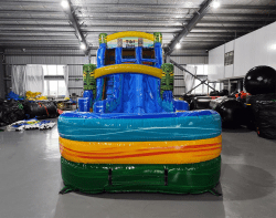 Tiki20Shot20Waterslide201 1710808434 18′ Tiki Shot Dual Lane Hybrid Water Slide w/pool