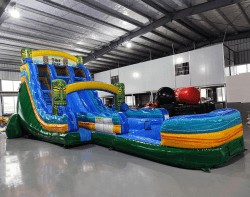 18′ Tiki Shot Dual Lane Hybrid Water Slide w/pool