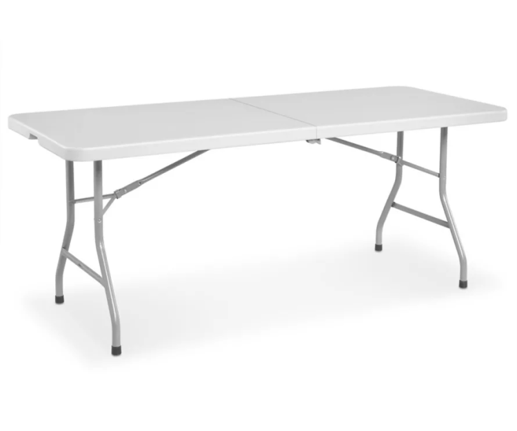 6ft Rectangular White Folding Table